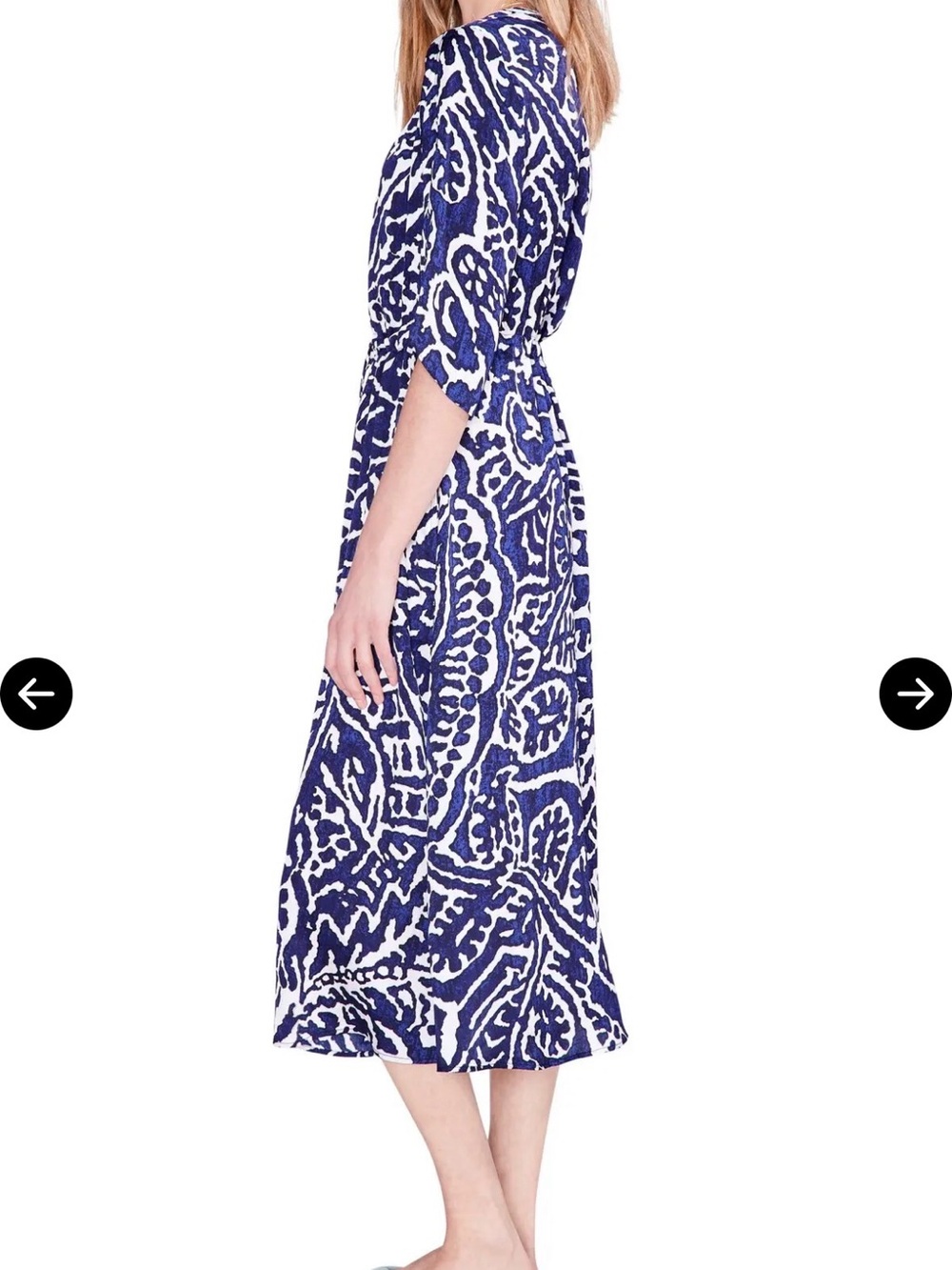 NIC+ZOE Blue and White Printed Midi Shirt Dress - Picture 3 of 8